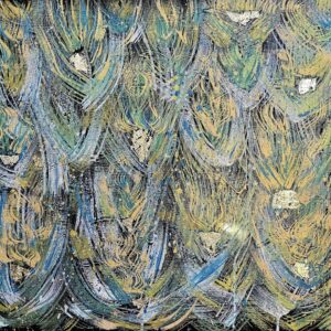 OASIS FLOWERS IN GOLD - Acrylic on Canvas Painting