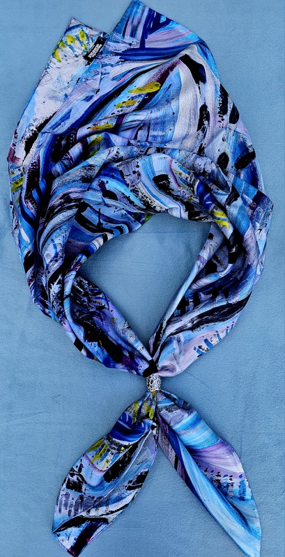 Eyes - Anda Abstract Large Silk Scarf - Image 3