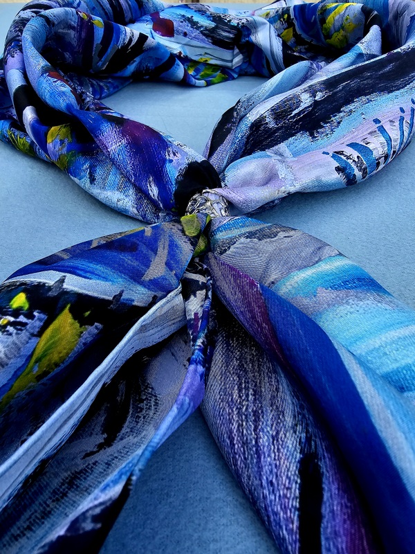 Eyes - Anda Abstract Large Silk Scarf - Image 2