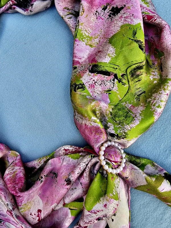Blooming - Anda Abstract Large Silk Scarf - Image 2