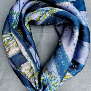Anda Abstract Small Silk Scarf - "Golden Age"