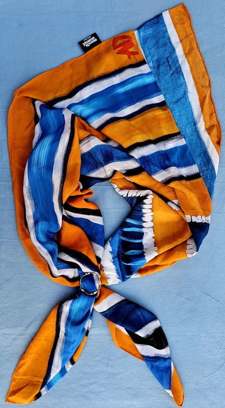 Life- Anda Abstract Large Silk Scarf - Image 3