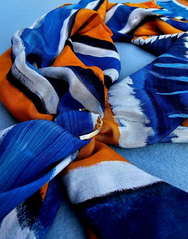 Life- Anda Abstract Large Silk Scarf - Image 2