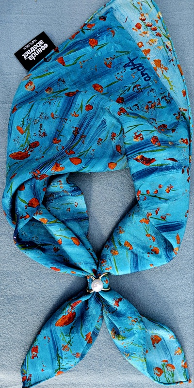 Poppies- Anda Abstract Small Silk Scarf