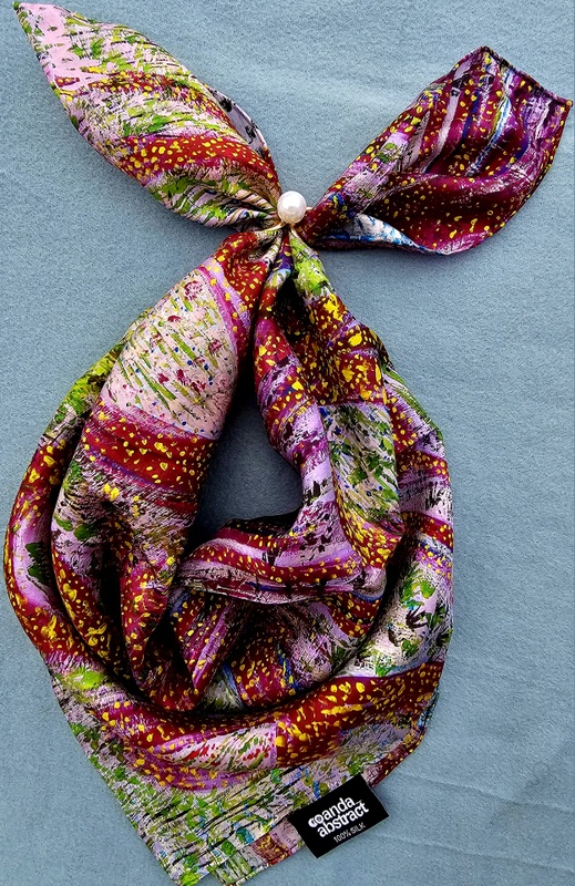 Synergy - Anda Abstract Small Silk Scarf - Image 3