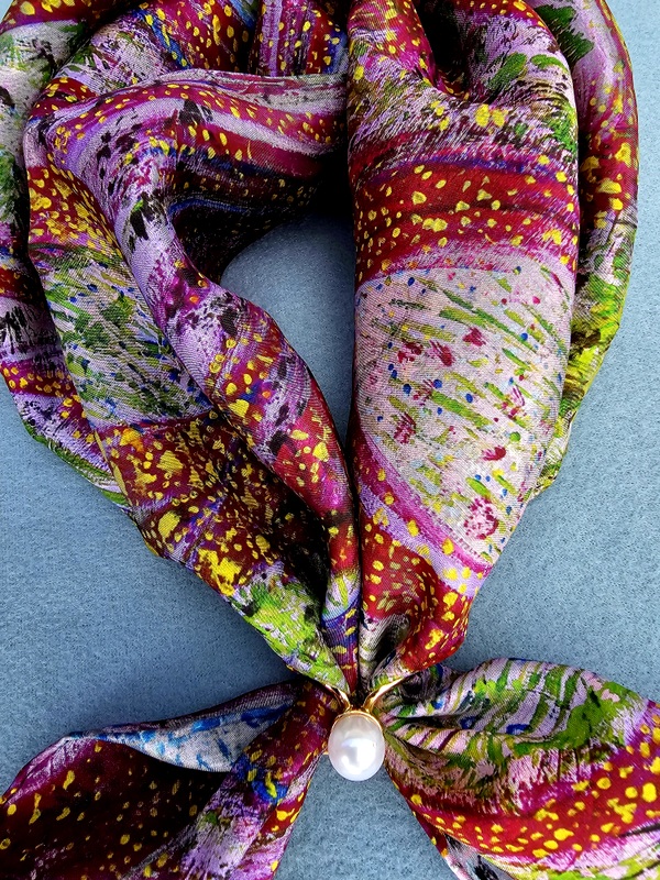 Synergy - Anda Abstract Small Silk Scarf - Image 4