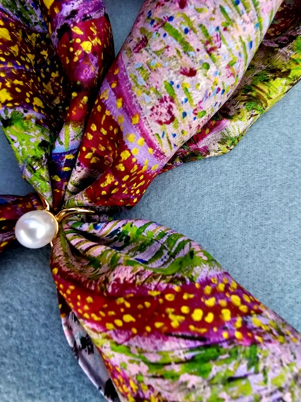 Synergy - Anda Abstract Small Silk Scarf - Image 2