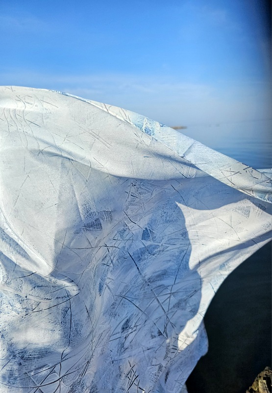 Skating – Silk Scarf 110x110 cm - Image 2