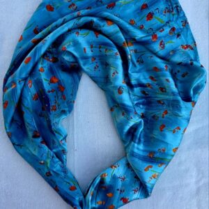 Anda Abstract Silk Scarf - "Poppies"