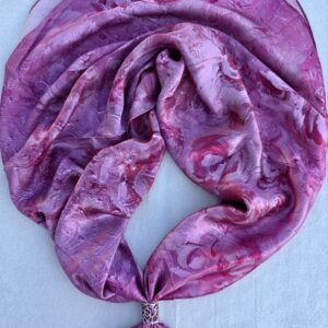 Anda Abstract Silk Scarf - "Roses" 90cm x 90cm