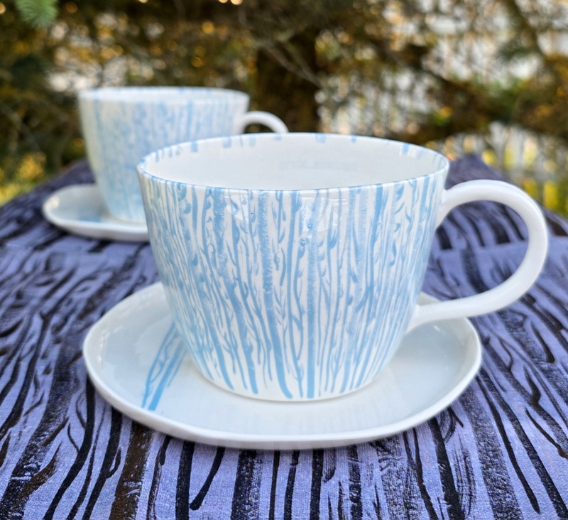 FOREST In Winter - large Porcelain mug with saucer, 500 ml - Image 2