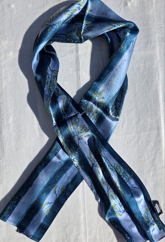 Anda Abstract Silk Scarf - "Golden Age"