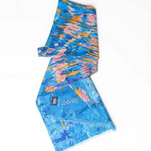 Anda Abstracr Wool Scarf = "Seaside"