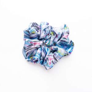 Anda Abstract Silk Hair Scrunchie - "Eyes" Large