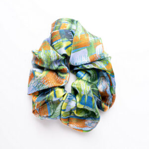 Anda Abstract Silk Hair Scrunchie - "Taste Of Life" Large