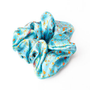 Anda Abstract Silk Hair Scrunchie - "Poppies" Large