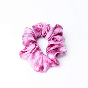 Anda Abstract Silk Hair Scrunchie - "Poppies" Medium
