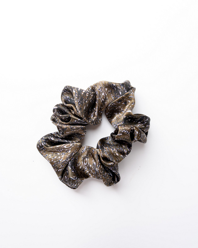Anda Abstract Silk Hair Scrunchie - "Poppies" Medium